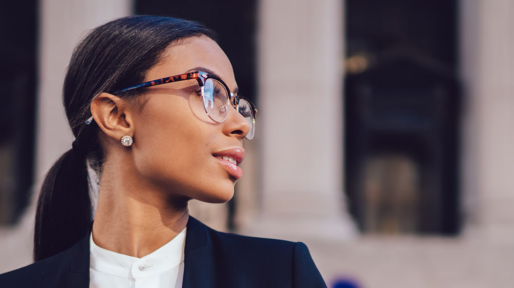 Business woman smiling